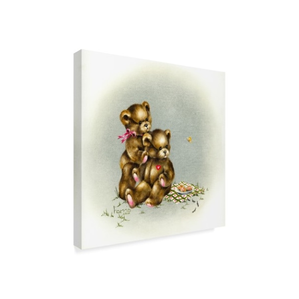 Peggy Harris 'Teddy Bears Picnic 1' Canvas Art,14x14
